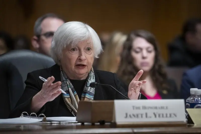 March 16, 2023, Washington, District of Columbia, USA: United States Secretary of the Treasury JANET YELLEN appears before a Senate Committee on Finance hearing to examine the President's proposed budget request for fiscal year 2024 in the Dirksen Senate Office Building. Yellen declared the US 'banking system is sound.',Image: 763268764, License: Rights-managed, Restrictions: , Model Release: no, Pictured: Yellen Janet, Credit line: Rod Lamkey / Zuma Press / ContactoPhoto