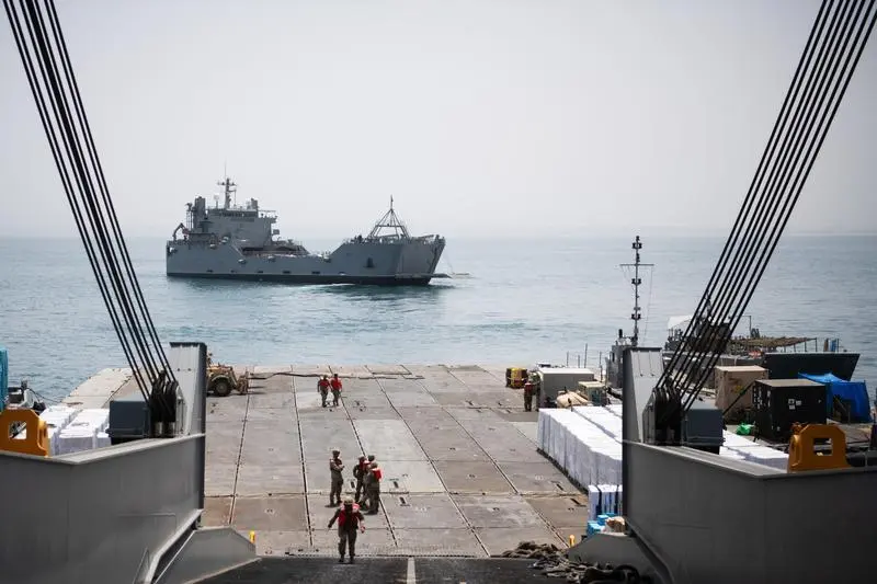 Buque con ayuda humanitaria parte del muelle temporal construido por EEUU en Gaza
Europa Press/Contacto/Mc1 Jordan Kirkjohnson/Us Na
(Foto de ARCHIVO)
20/5/2024