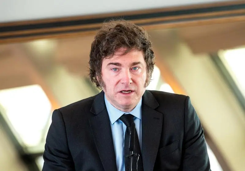 22 June 2024, Hamburg: Argentinian President Javier Milei speaks on the occasion of his award of the Hayek Medal of the Friedrich August v. Hayek Society. Photo: Daniel Bockwoldt/dpa
22/6/2024 ONLY FOR USE IN SPAIN