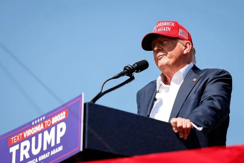 June 28, 2024, Chesapeake, Virginia, USA: Former President Donald Trump speaks at Greenbrier Farms in Chesapeake, Virginia, on June 28, 2024.
Europa Press/Contacto/Billy Schuerman
28/6/2024