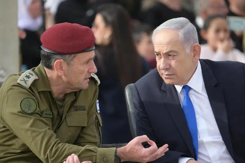 March 7, 2024, Mitzpe Ramon, Israel: Israeli Prime Minister BENJAMIN NETANYAHU, Minister of Defense Yoav Gallant and IDF Chief of the General Staff, Lieutenant General, HERZI HALEVI partake in the IDF Combat Officers Course graduation ceremony at IDF Training Base #1.,Image: 854708230, License: Rights-managed, Restrictions: , Model Release: no, Credit line: Amos Ben Gershom/Israel Gpo / Zuma Press / ContactoPhoto