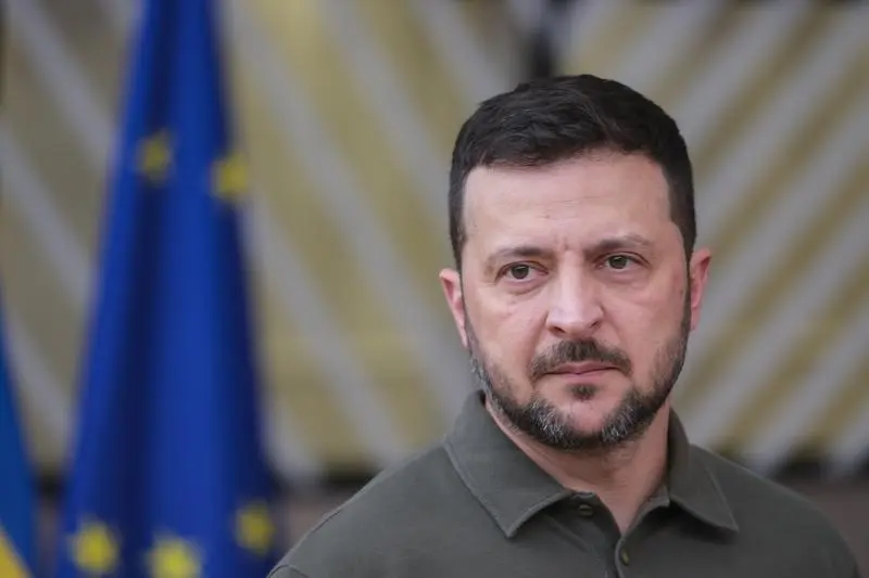 June 27, 2024, Brussels, Brussels, Belgium: Mr Zelensky. Heads of state gathered in the Belgian capital today for a European summit to validate the new members of the top jobs following the European elections. Mr Zelensky, President of Ukraine, was also present to sign a security agreement with the Europeans.,Image: 885825292, License: Rights-managed, Restrictions: * Belgium, France and Russian Rights OUT *, Model Release: no, Credit line: Nicolas Landemard / Zuma Press / ContactoPhoto