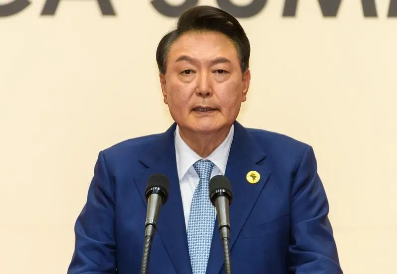 June 4, 2024, Goyang, South Korea: South Korean President Yoon Suk Yeol speaks during a joint press conference,  following the 2024 Korea-Africa Summit in Goyang. South Korean President Yoon Suk Yeol on June 4 announced billions of dollars in new aid and investment support for Africa, as South Korea looks to boost trade ties with the continent.,Image: 878863342, License: Rights-managed, Restrictions: , Model Release: no, Credit line: Kim Jae-Hwan / Zuma Press / ContactoPhoto