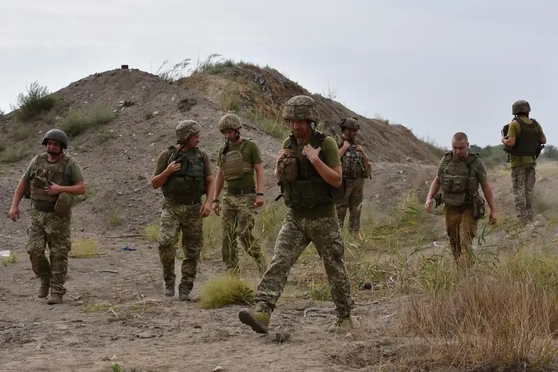 August 27, 2024, Zaporizhzhia, Ukraine: Ukrainian servicemen (sappers) of 141st Separate Infantry brigade are seen during the military practice. Getting rid of the mines is essential to Ukraine's war effort, as they clear the way for offensive operations and allow civilians to return to their homes. But sappers warn their already dangerous job is being complicated by a lack of recruits and evermore lethal Russian minelaying techniques. Sappers are often the first to get to the front line, clearing territory before assault troops arrive. The motto of Ukraine's sappers is ''always ahead of the first,'' and they have more direct contact with the front line than other military units.,Image: 902811389, License: Rights-managed, Restrictions: , Model Release: no, Credit line: Andriy Andriyenko / Zuma Press / ContactoPhoto