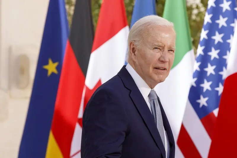 June 13, 2024, Savelletri Di Fasano, Italy: U.S President Joe Biden walks to the leaders meeting of the 50th G7 Summit at the Borgo Egnazia resort, June 13, 2024, in Savelletri di Fasano, Italy.,Image: 881491205, License: Rights-managed, Restrictions: , Model Release: no, Credit line: Presidenza Del Consiglio/G7 Ital / Zuma Press / ContactoPhoto