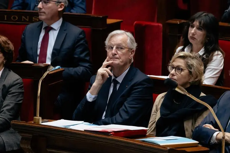 November 26, 2024, Paris, France, France: Session of Questions to the government at the French parliament - French Prime Minister Michel Barnier POLITIQUE, ASSEMBLEE NATIONALE, HEMICYCLE.,Image: 939419670, License: Rights-managed, Restrictions: * Belgium, Denmark, France and Germany Out *, Model Release: no, Credit line: Alexis Sciard / Zuma Press / ContactoPhoto