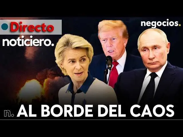 Captura del vídeo de noticias mostrando un entorno de tensión internacional, con imágenes representativas de los eventos en Oriente Medio y Ucrania<br>                        <br>                        <br>                        <br>                      