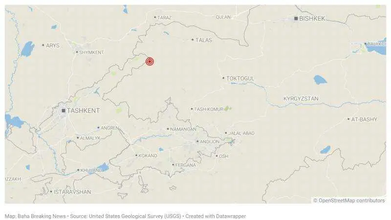 Un terremoto de 5,4 grados sacude Kirguistán en plena madrugada