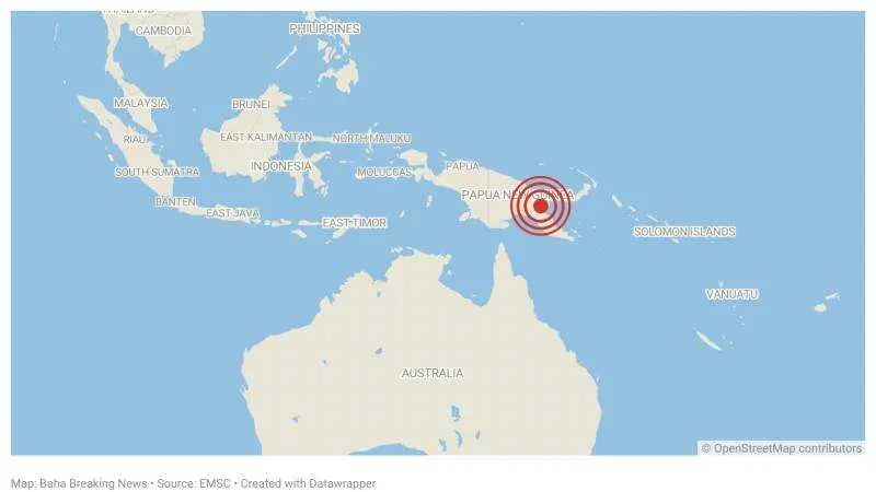 Pánico en Papúa Nueva Guinea: un potente terremoto de 6,7 grados sacude la isla sin dejar víctimas ni tsunami