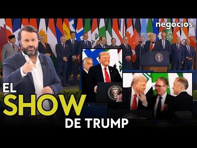 Donald Trump en la cumbre de Egipto, protagonizando un momento de tensión y teatralidad mediática.<br>                        <br>                        <br>                        <br>                      