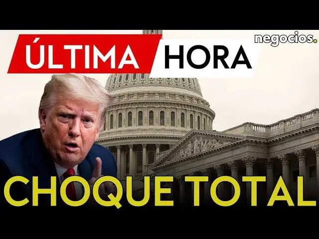 Donald Trump en rueda de prensa, con gesto firme mientras se dirige a la prensa sobre la crisis del cierre gubernamental en Estados Unidos.<br>                        <br>                        <br>                        <br>                      