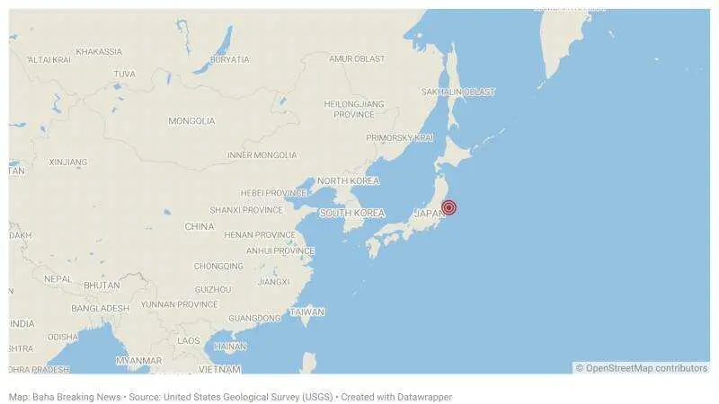 Un terremoto de magnitud 5,1 remece la costa de Fukushima, Japón