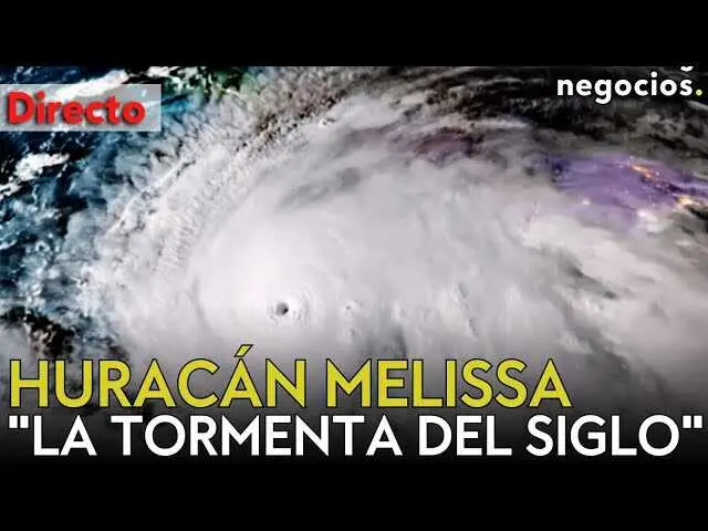 Imagen satelital que muestra la magnitud y estructura del huracán Melissa acercándose al Caribe.<br>                        <br>                        <br>                        <br>                      