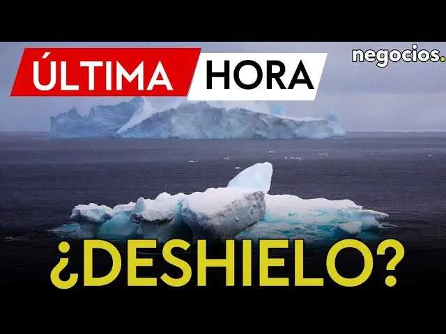 Vista satelital del glaciar Hektoria, donde se observa la fractura creciente y el deterioro del hielo en la Antártida.<br>                        <br>                        <br>                        <br>                      
