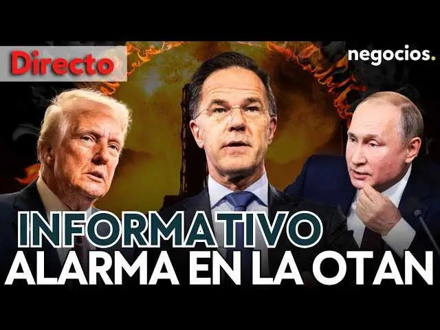 Imagen en vivo del informe en Negocios TV sobre las tensiones geopolíticas entre Rusia, EE. UU. y China, con un mapa del mar Báltico y llamativas gráficas de amenaza nuclear.<br>                        <br>                        <br>                        <br>                      