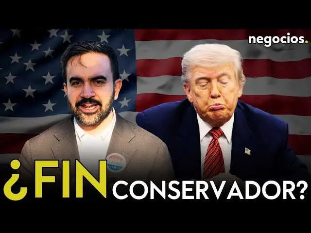 Captura del vídeo de Negocios TV mostrando un mapa electoral de Estados Unidos con énfasis en Virginia y Nueva Jersey<br>                        <br>                        <br>                        <br>                      