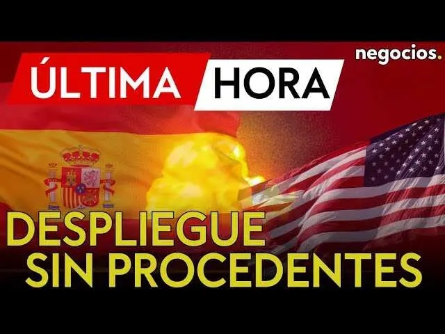 Bombarderos B-52 de la Fuerza Aérea de Estados Unidos aterrizando en la base aérea de Morón escoltados por cazas Eurofighter españoles.<br>                        <br>                        <br>                        <br>                      