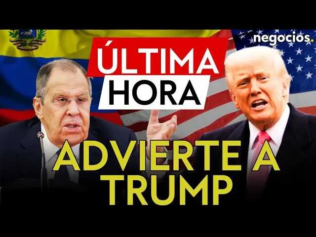 Serguéi Lavrov en una rueda de prensa mientras advierte a Donald Trump sobre acciones en Venezuela, imágenes de archivo de tensión diplomática internacional.<br>                        <br>                        <br>                        <br>                      