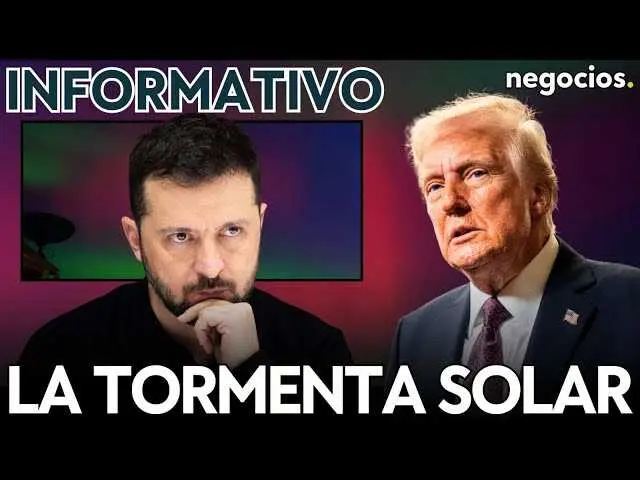 Captura en alta definición del vídeo informativo de Negocios TV donde se aborda la tormenta solar, conflictos geopolíticos y análisis económico actual.<br>                        <br>                        <br>                        <br>                      