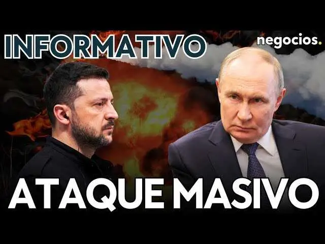 Vista parcial de Kiev con sirenas antiaéreas activadas y columnas de humo tras bombardeos; un símbolo del conflicto actual entre Rusia y Ucrania.<br>                        <br>                        <br>                        <br>                      