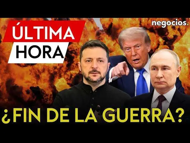 Captura del vídeo de Negocios TV con el rostro de Donald Trump y Vladimir Putin como protagonistas del posible acuerdo de paz.<br>                        <br>                        <br>                        <br>                      