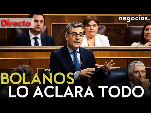 Félix Bolaños durante su comparecencia institucional desde La Moncloa ante la prensa y los medios de comunicación.<br>                        <br>                        <br>                        <br>                      