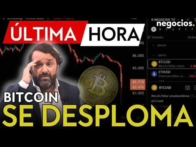 Gráfico mostrando la brusca caída del valor de Bitcoin en los mercados digitales<br>                        <br>                        <br>                        <br>                      