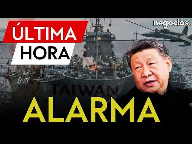 Aviones militares chinos sobrevolando el estrecho de Taiwán en una demostración de fuerza reciente.<br>                        <br>                        <br>                        <br>                      