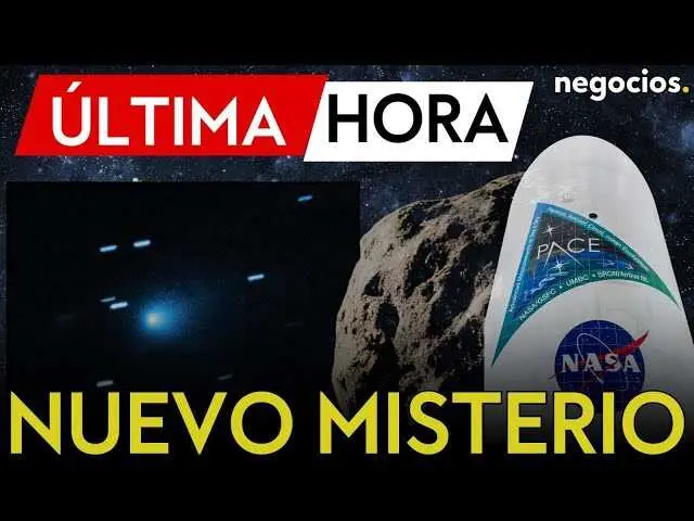 Captura de pantalla del vídeo donde se muestra una imagen atípica de 3I/Atlas con líneas simétricas formando una 'X', observado desde un telescopio astronómico.<br>                        <br>                        <br>                        <br>                      