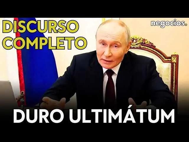 Captura del vídeo con Vladimir Putin durante su discurso sobre la situación en Kupiansk y mensaje a Zelensky y Trump.<br>                        <br>                        <br>                        <br>                      