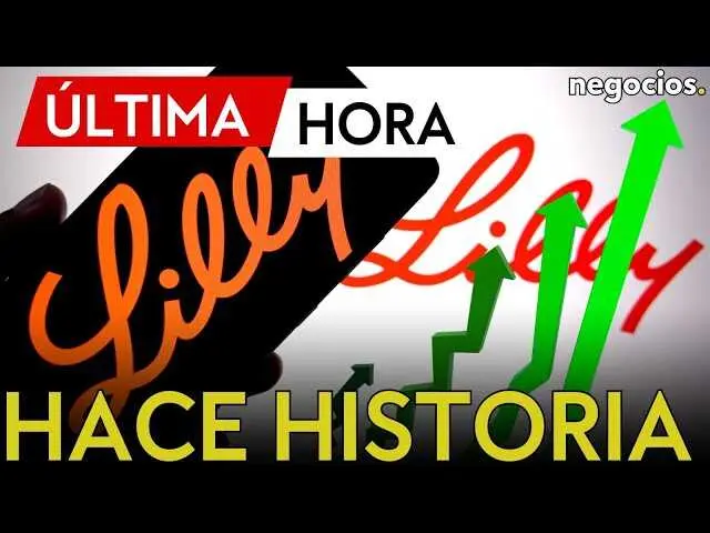 Gráfica del desempeño bursátil de Eli Lilly junto a una imagen de sus medicamentos para diabetes y obesidad<br>                        <br>                        <br>                        <br>                      