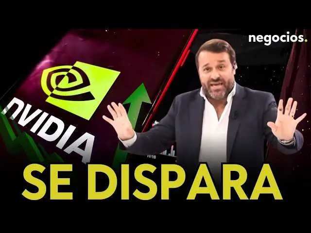 Gráfica de aumento del precio de las acciones de Nvidia con fondo tecnológico y referencias a inteligencia artificial.<br>                        <br>                        <br>                        <br>                      