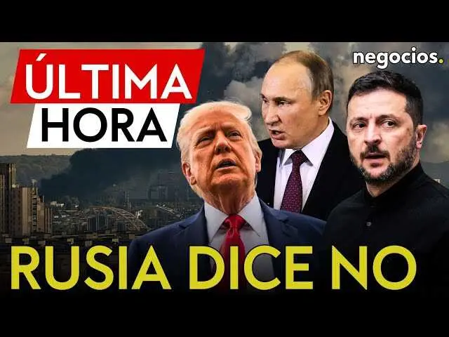 Captura del v&iacute;deo de Negocios TV que informa sobre la negativa de Rusia a los cambios europeos en el plan de paz para Ucrania.<br>                        <br>                        <br>                        <br>                      