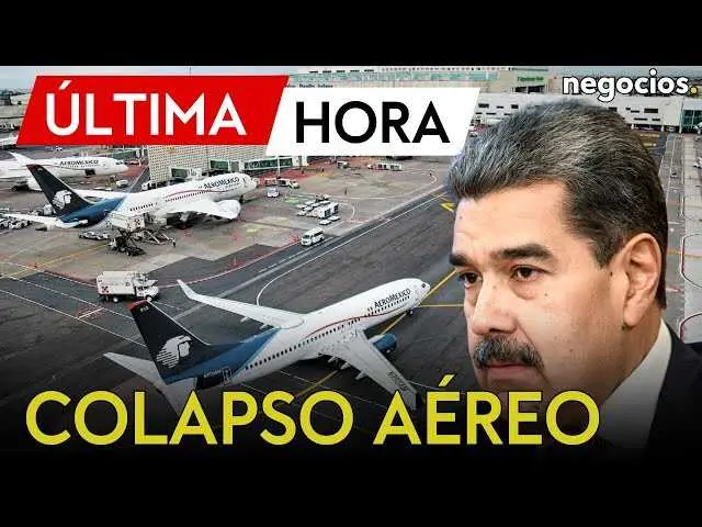 Imagen que muestra un avión detenido en la pista de un aeropuerto venezolano reflejando la paralización del tráfico aéreo.<br>                        <br>                        <br>                        <br>                      