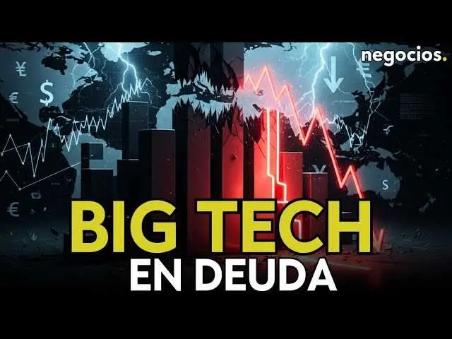 Gráfico ilustrativo que muestra la tendencia al alza en la emisión de deuda de grandes empresas tecnológicas como Microsoft y Amazon, con iconos de inteligencia artificial y centros de datos al fondo.<br>                        <br>                        <br>                        <br>                      