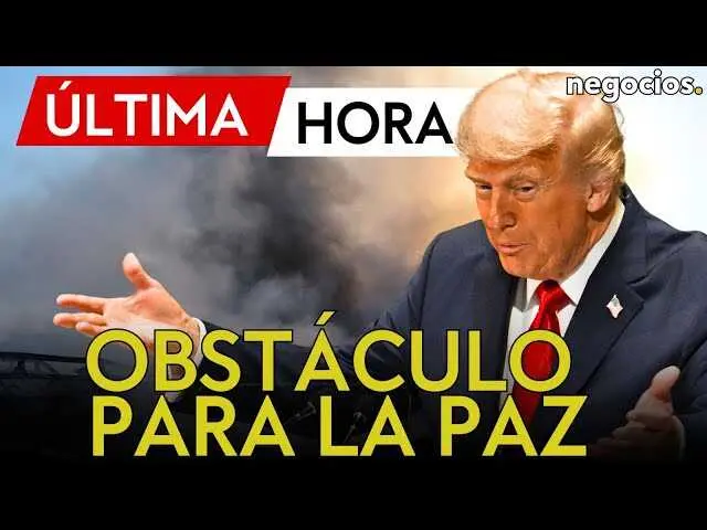 Captura del vídeo con gráficos y titulares sobre la encuesta acerca del impacto de Donald Trump en la paz de Ucrania.<br>                        <br>                        <br>                        <br>                      