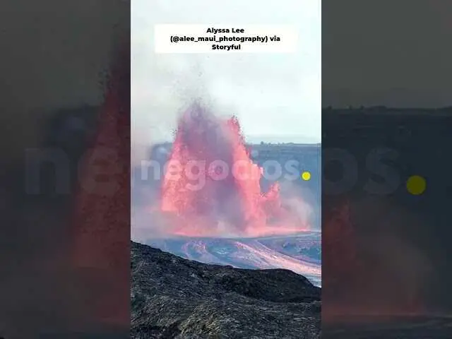 Imagen que muestra la formación del impresionante 'volnado' de lava generado por el volcán Kilauea en Hawái, donde columnas de fuego giran en un espectáculo natural.<br>                        <br>                        <br>                        <br>                      