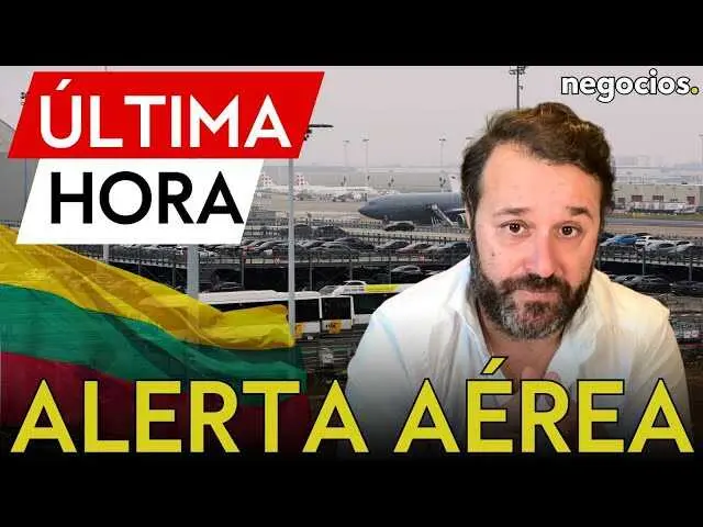 Aeropuerto de Vilna, Lituania, con pista vacía tras el cierre temporal por amenazas aéreas.<br>                        <br>                        <br>                        <br>                      