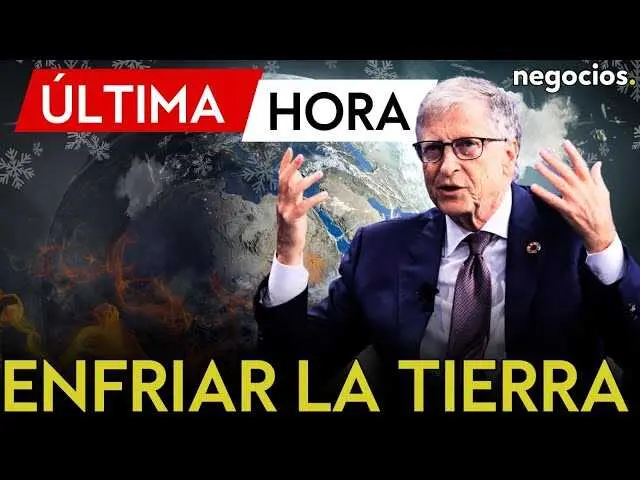 Bill Gates en entrevista, con imágenes alusivas a la dispersión de aerosoles en la atmósfera para la geoingeniería solar<br>                        <br>                        <br>                        <br>                      