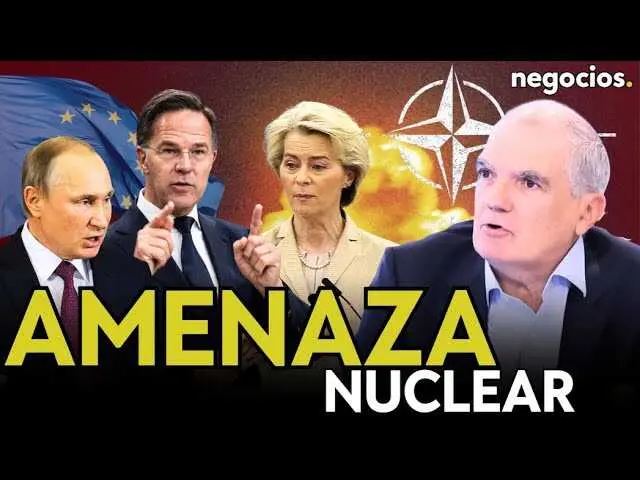 Vladimir Putin en rueda de prensa con fondo de la bandera rusa, simbolizando la tensión entre Rusia y la OTAN<br>                        <br>                        <br>                        <br>                      