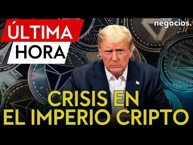 Gráfica que muestra la caída abrupta del valor bursátil de una empresa de Bitcoin relacionada con la familia Trump<br>                        <br>                        <br>                        <br>                      