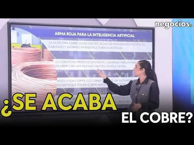 Gráfico ilustrativo mostrando el aumento de los precios del cobre frente a la creciente demanda por tecnologías de inteligencia artificial.<br>                        <br>                        <br>                        <br>                      