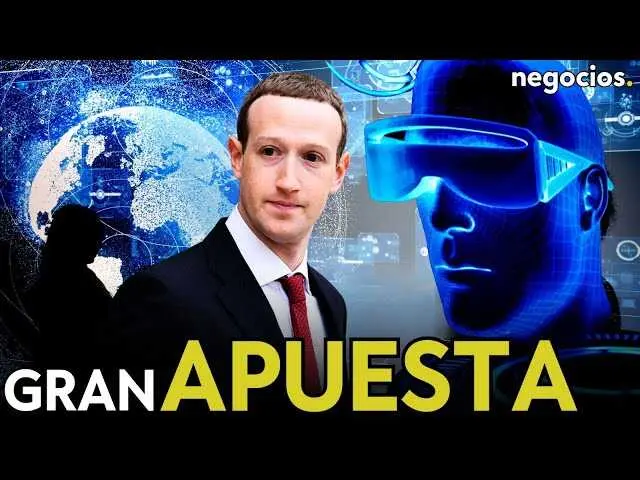 Mark Zuckerberg frente a un fondo digital que representa la transición de Meta del metaverso hacia la inteligencia artificial.<br>                        <br>                        <br>                        <br>                      
