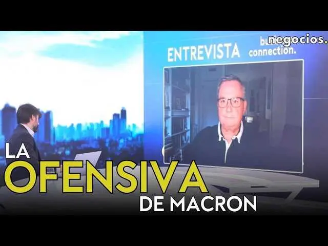 Fotografía de Emmanuel Macron en conferencia durante su visita a China, en un contexto de alta tensión geopolítica global.<br>                        <br>                        <br>                        <br>                      