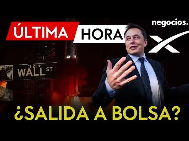 Elon Musk en un evento de SpaceX, con cohetes y tecnología aeroespacial al fondo, símbolo del futuro de la compañía y su próxima salida a bolsa.<br>                        <br>                        <br>                        <br>                      