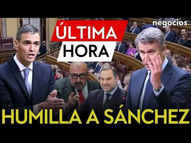 Alberto N&uacute;&ntilde;ez Feij&oacute;o y Pedro S&aacute;nchez en el Congreso durante la sesi&oacute;n de control, captados en un momento de intenso debate.<br>                        <br>                        <br>                        <br>                      