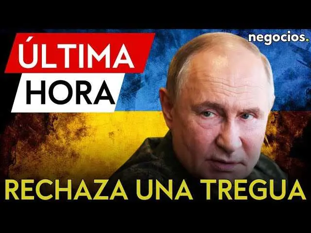 Captura del vídeo de Negocios TV que informa sobre la negativa de Rusia a la tregua energética en Ucrania y su demanda de elecciones inmediatas.<br>                        <br>                        <br>                        <br>                      