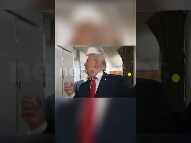Captura del video donde Trump interrumpe la rueda de prensa con una pregunta inesperada.<br>                        <br>                        <br>                        <br>                      