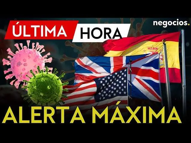 Imagen del video que muestra la alerta por la variante subclado K del virus de la gripe H3N2, con mapas destacados de Reino Unido, España y Estados Unidos.<br>                        <br>                        <br>                        <br>                      
