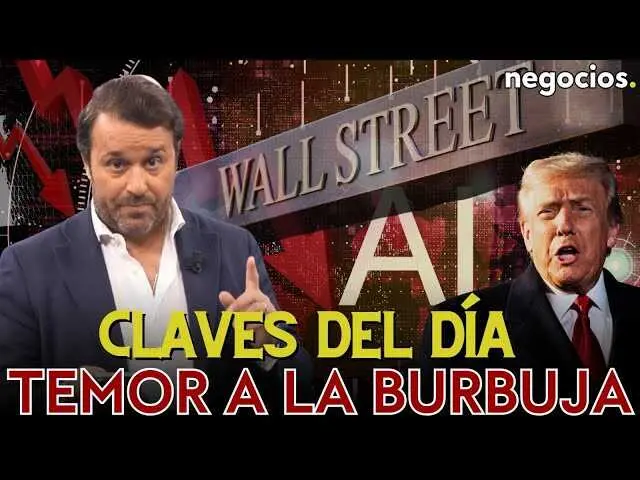 Gr&aacute;ficos del mercado burs&aacute;til sobre fondo de la ciudad de Nueva York por la noche, reflejando la tensi&oacute;n financiera global.<br>                        <br>                        <br>                        <br>                      